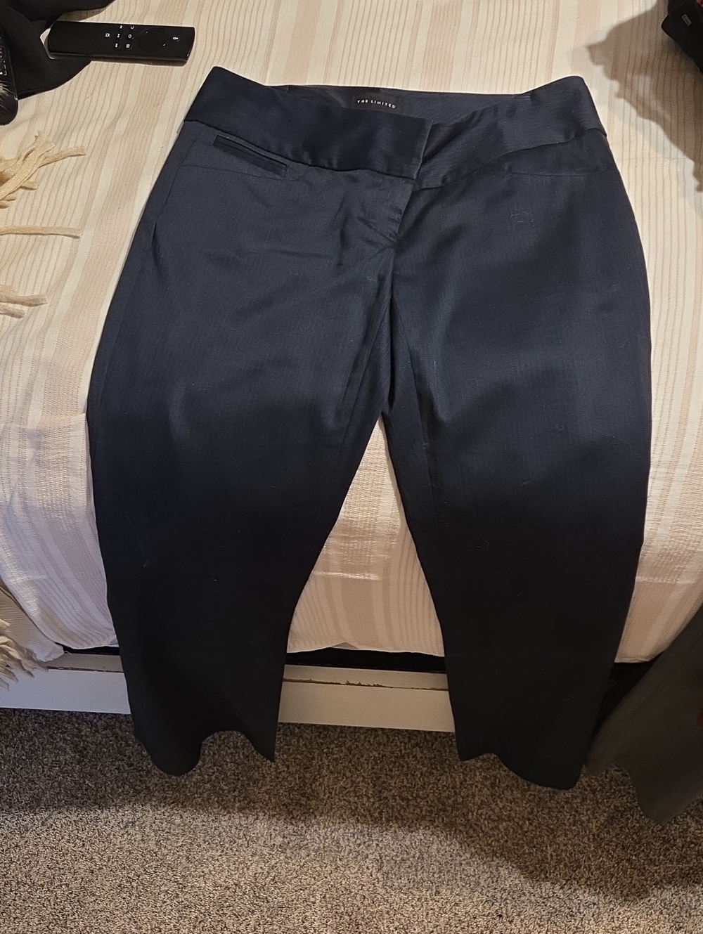 Navy Dress Pants with Subtle Pinstripe